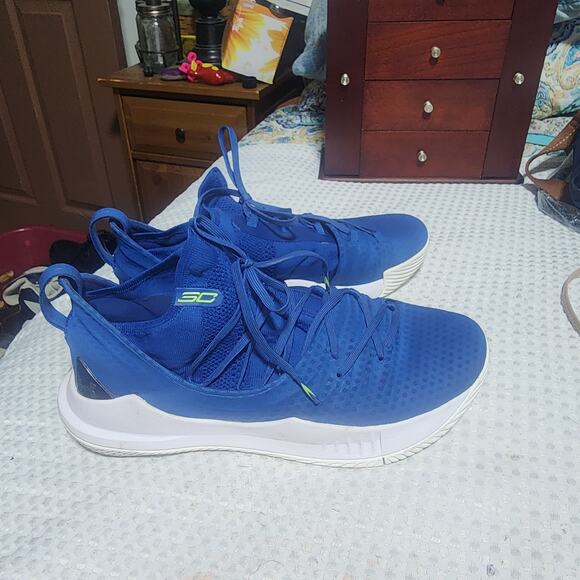 UNDER ARMOR EUC MENS SZ BLUE CURRY 5 BASKETBALL SNEAKER SHOES main image 10